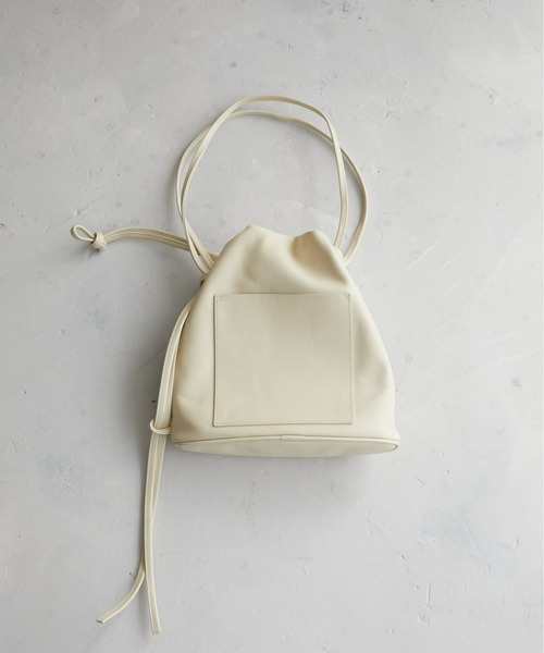 LA PEAU DE GEM】GEM KNOT DRAWSTING LEATHER BAG（ショルダーバッグ