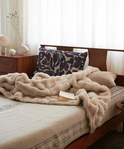 セール】FUR BLANKET L フェイクファー ブランケット（ブランケット