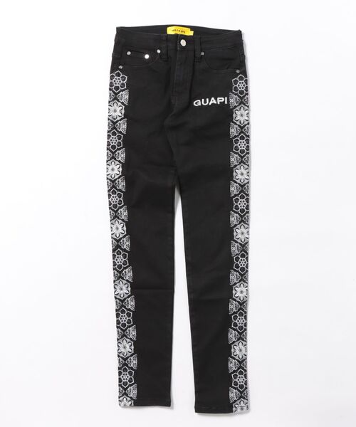 GUAPI/グアピ/Obsidian Black Flowers Regular Denim（デニムパンツ