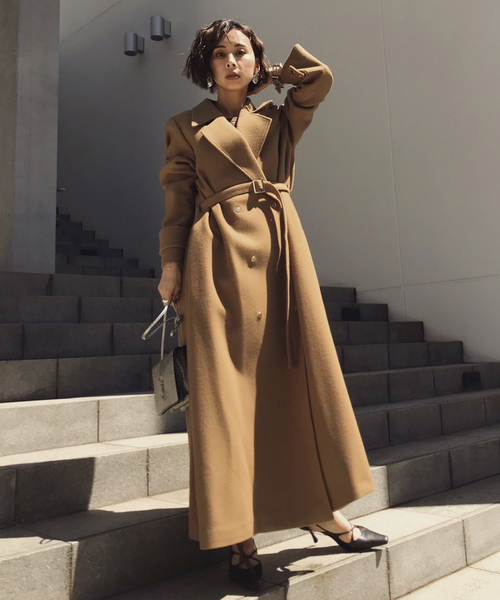 Ameri（アメリ）の「BELT FLARE LONG COAT（チェスターコート）」 - WEAR