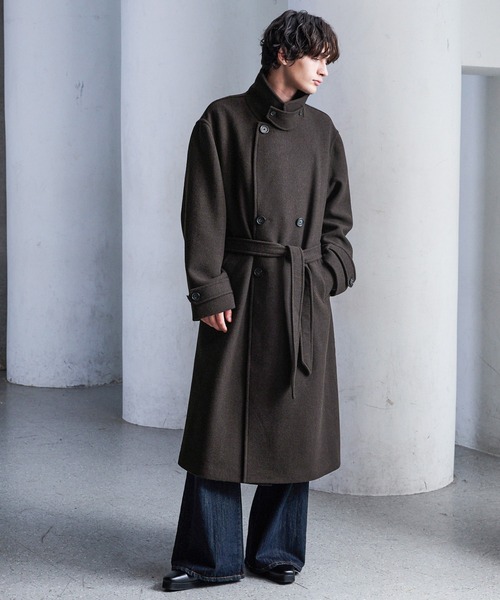 セール】【CLEL】Wool Blend Tech Melton Double Chester Coat