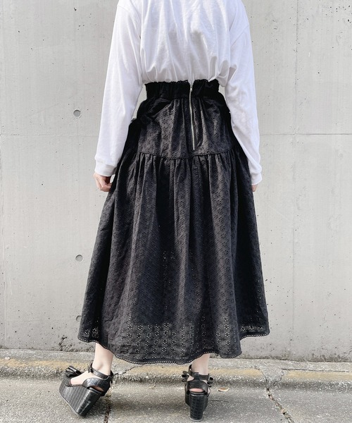 lilLilly（リルリリー）の「コットンレースロングスカート