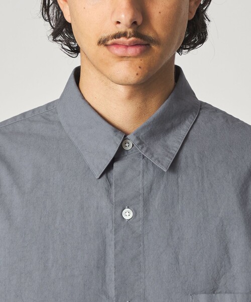 Steven Alan＞ ガーメントダイ ポプリン レギュラーカラー シャツ