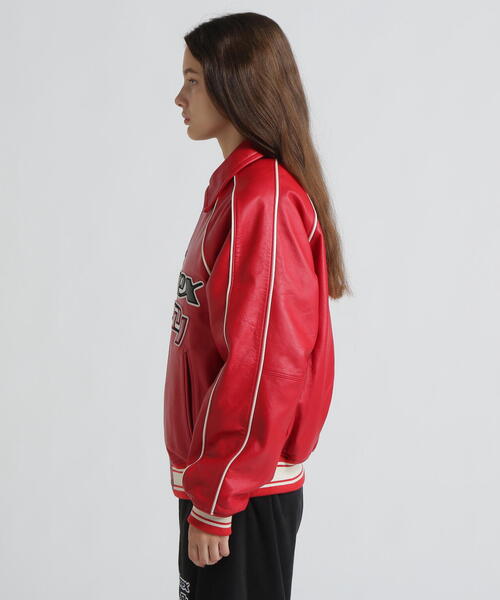 AVIREX×MOUSSY》LEATHER VARSITY JACKET（スタジャン）｜MOUSSY