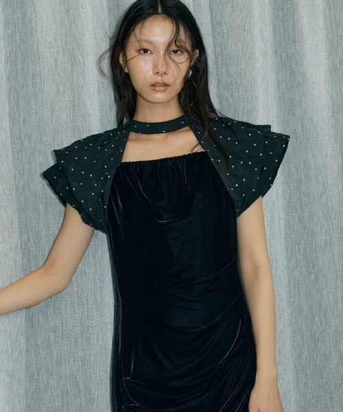 セール】ドレープベロアドレス / drape velour dress（ドレス