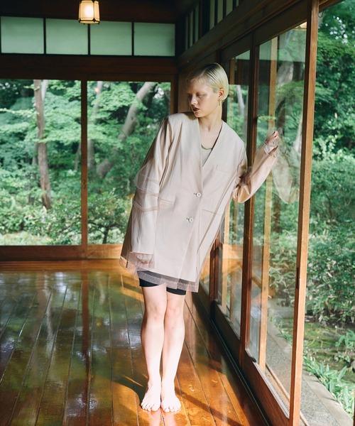 ボクシーレイヤードチュールジャケット / boxy layered tulle jacket