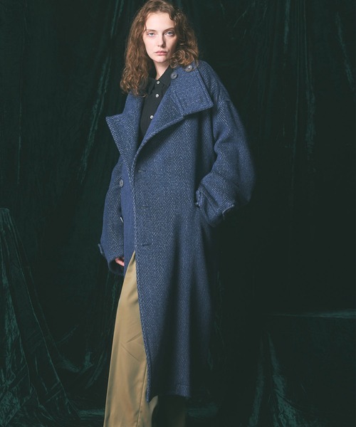 UNISEX》【Italian Dead Stock Fabric】Prime-Over Stand Collar Coat