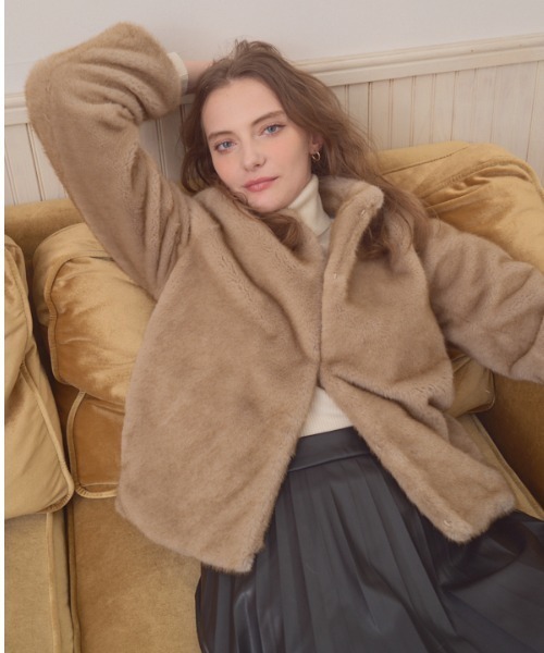 セール】Eco fur coat エコファーコート（ブルゾン）｜Meline M