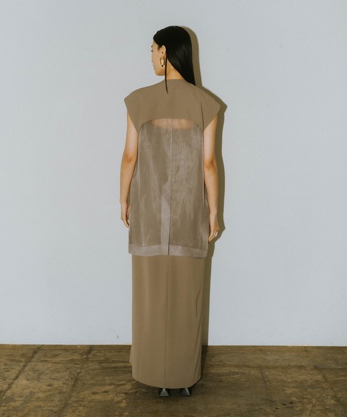 セール】バックシアージレセットアップドレス / back sheer gilet