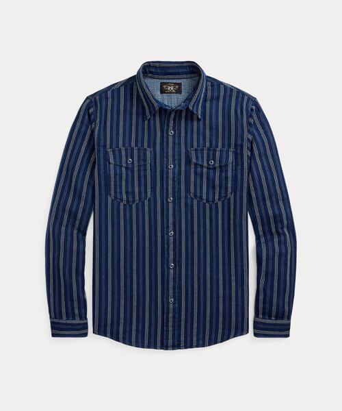 RRL（ダブル アール エル）の「インディゴ ストライプド ダブル