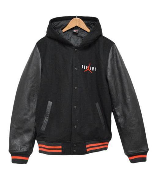 ブランド古着】NIKE Jordan Hooded Varsity Jacket レザー切り替え