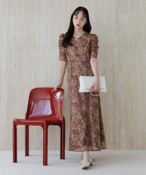 スパンコール刺繍レース ワンピースドレス（ドレス）｜form forma
