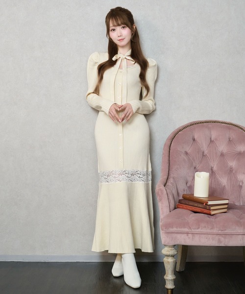 Mermaid lace knit dress（ワンピース）｜Rose Muse（ロゼミューズ）の