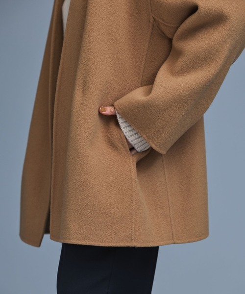 N.O.R.C（ノーク）の「ミドル丈リバーコート（ノーカラーコート）」 - WEAR