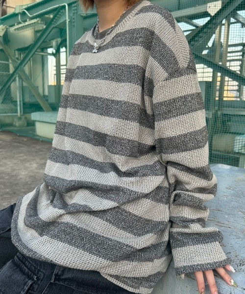 Never mind the XU】stripe knit / 【ネバーマインド ザ エックスユー