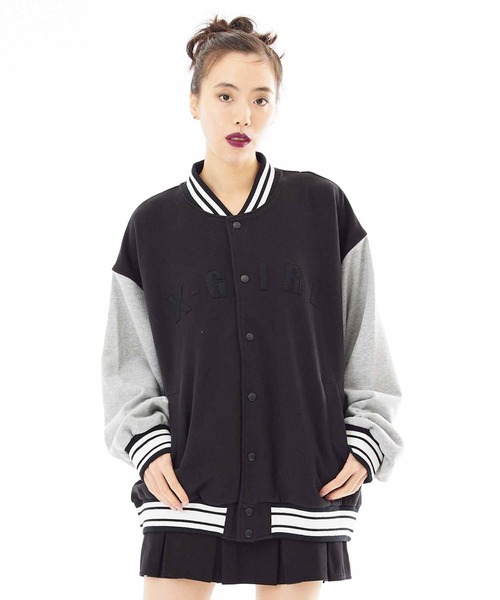 X-girl（エックスガール）の「SWEAT VARSITY JACKET（スタジャン