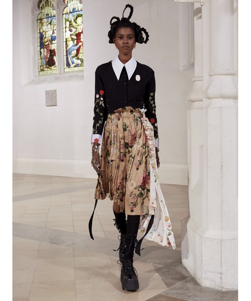 Simone Rocha（シモーネロシャ）の「PLEATED MIDI SKIRT WITH GATHERED