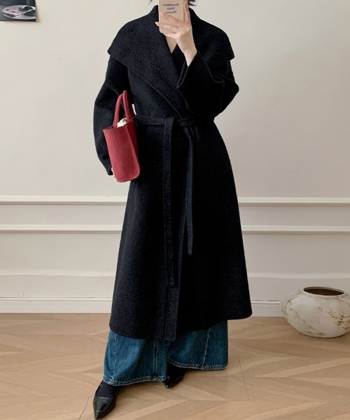 セール】ウールベルト付きロングコート（チェスターコート）｜ONEP