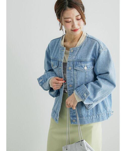 Te chichi（テチチ）の「ノーカラーデニムジャケット（ノーカラー