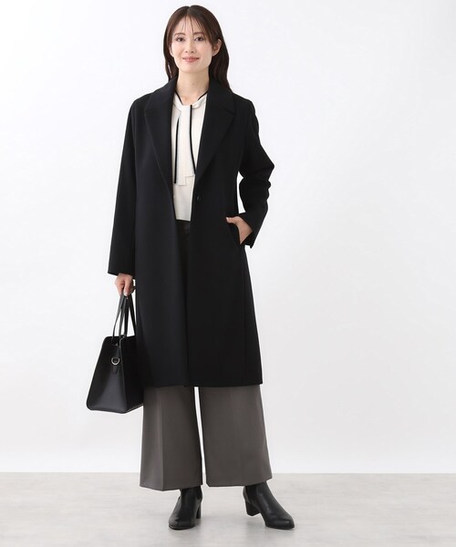 セール】【選べる6色】テーラードカラーロングウール混コート