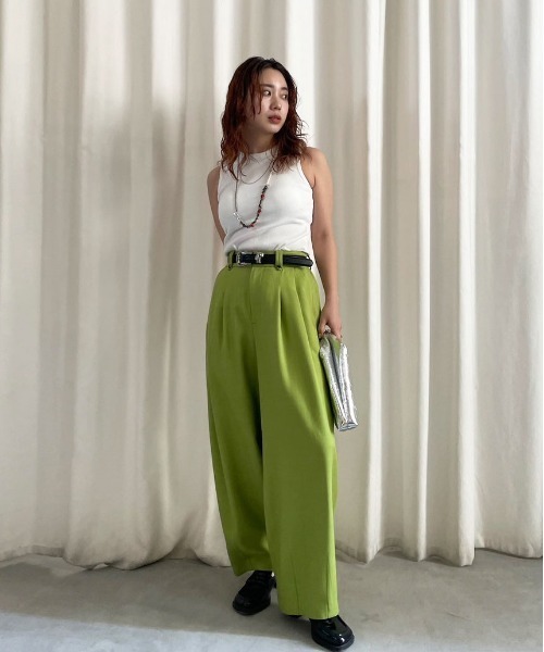 Ameri（アメリ）の「SLAB TWEED OVAL WIDE PANTS（その他パンツ）」 - WEAR