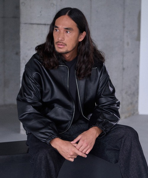Levi's/リーバイス PREMIUM BLACK FULLZIP SPORTS LEATHER JACKET