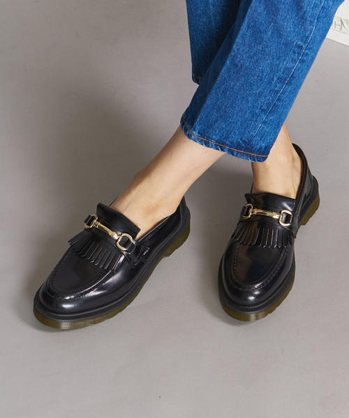 美品Dr.Martinレザー ローファー フリンジ付き 極美品】ドクター