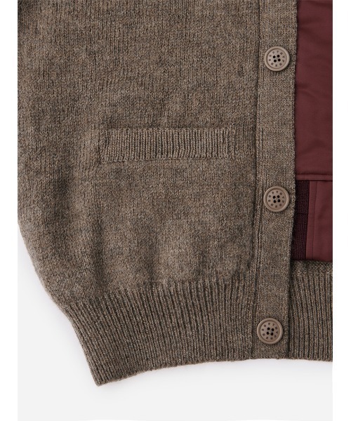 SOFTHYPHEN（ソフトハイフン）の「MA-1 MIX CARDIGAN（ニット/セーター