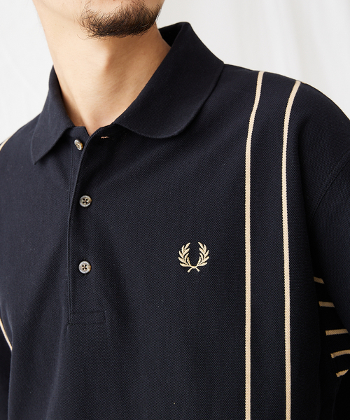 セール】【FRED PERRY/フレッドペリー別注】ストライプ襟付シャツ