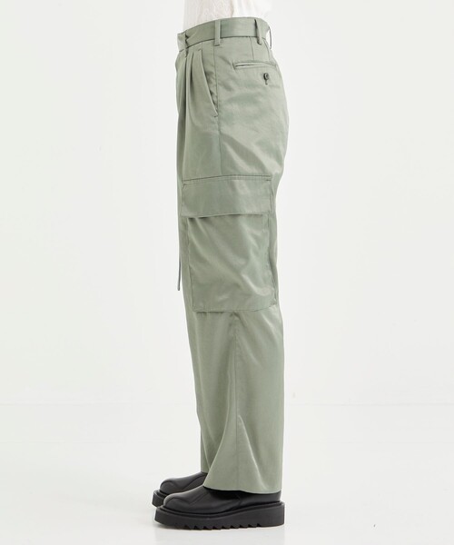 セール】【08sircus/08サーカス】Satin belted cargo pants（カーゴ
