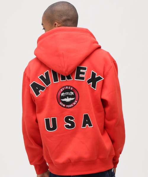 AVIREX（アヴィレックス）の「VARSITY LOGO SWEAT ZIP UP PARKA / バー