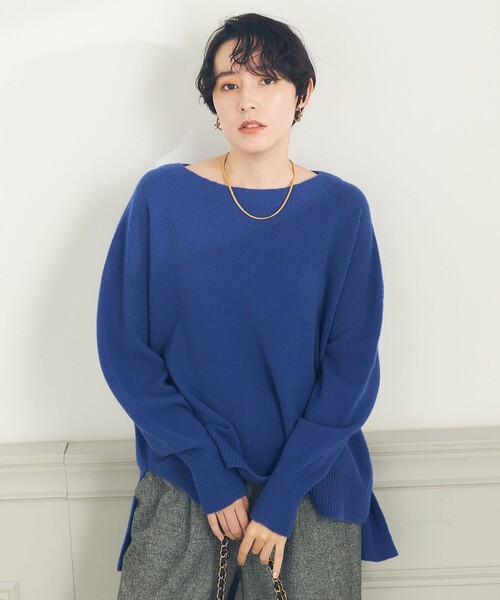 セール】ウールカシミヤボートネックプルオーバーニット（ニット