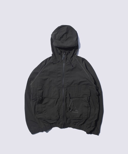 and wander/アンドワンダー】ROA garment dye nylon hooded jacket
