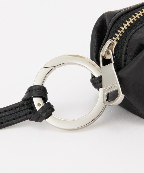 カラビナ付き レザーミニポーチ型チャーム（チャーム）｜russet