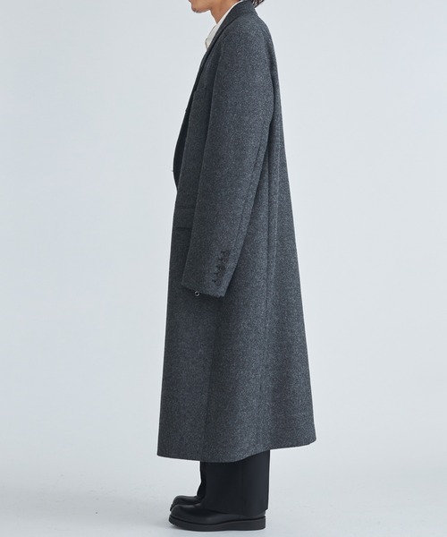 MELANGE MELTON DOUBLE BREASTED COAT（チェスターコート）｜JOHN