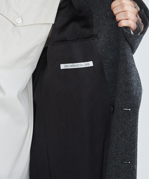 MELANGE MELTON DOUBLE BREASTED COAT（チェスターコート）｜JOHN