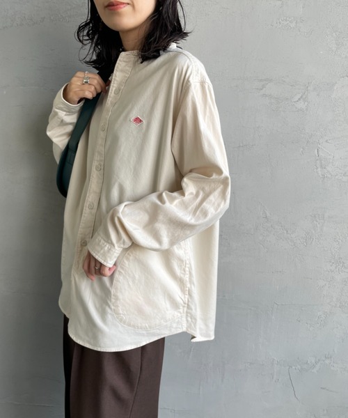 DANTON/ダントン] コットンフランネル バンドカラーシャツ（シャツ