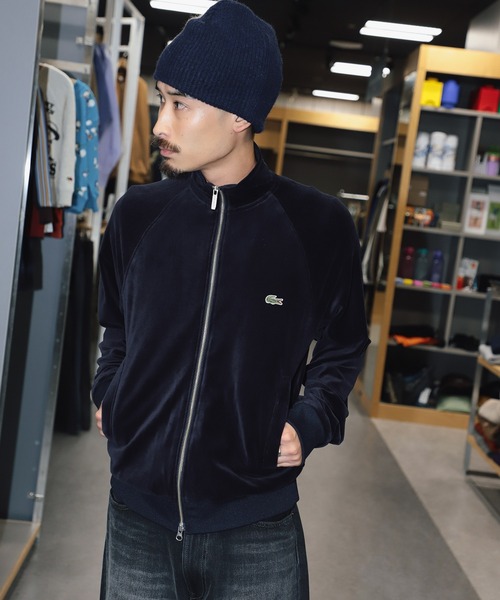 LACOSTE トラックジャケット ベロア 白ワニ ダブルジップ LACOSTE L