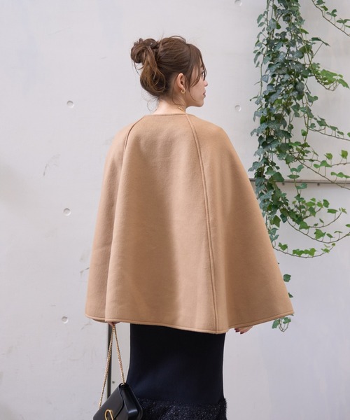セール】【一部店舗限定】ウール混マント ケープ（ポンチョ）｜EMMA