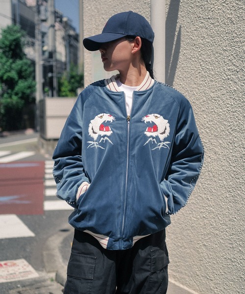 HOUSTON 水色 スカジャン (cat)サイズ1 HOUSTON（ヒューストン）の