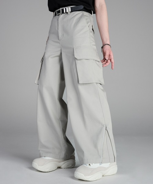 extra quality deformation flare cargo pants / エクストラクオリティ