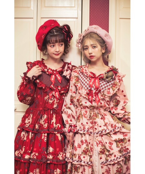 PINK HOUSE（ピンクハウス）の「ロゴ&リボン付きベレー帽（ハンチング