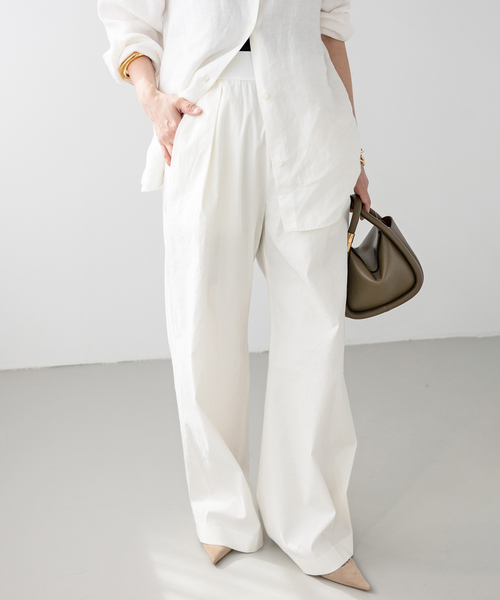 Stretch twill タックパンツ（スラックス）｜Deuxieme Classe