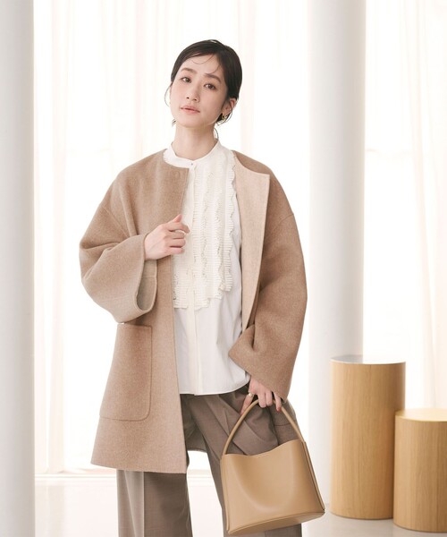 バイカラー リバー ミドルコート（ノーカラーコート）｜UNITED ARROWS