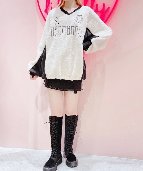lilLilly（リルリリー）の「ユニフォームボアワンピース（ワンピース
