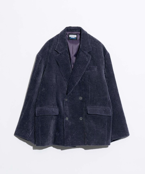 UNISEX》【TAKEMI】Wide Corduroy Prime-Over Double Tailored Jacket