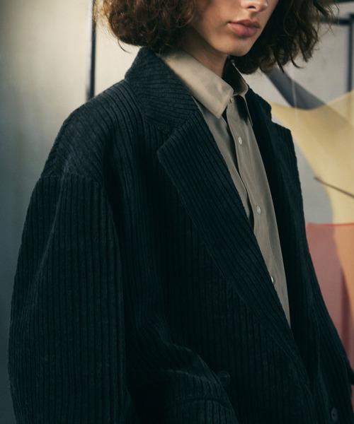 UNISEX》【TAKEMI】Wide Corduroy Prime-Over Double Tailored Jacket