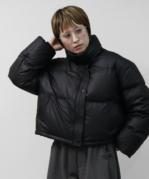 セール】エコレザーショートダウンジャケット ECO LEATHER SHORT DOWN