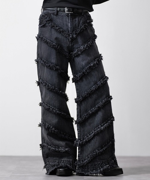 CLEL】Hard Fringe Denim Pants/ハードフリンジデニムパンツ（デニム