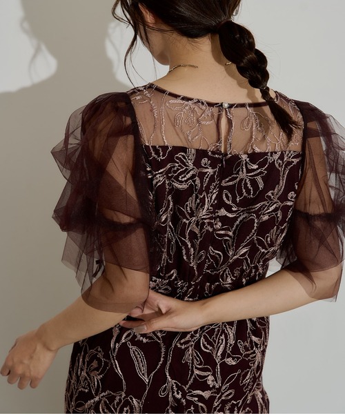 Fluffy sleeve pencil dress（ドレス）｜LE'RURE（リルアー）の